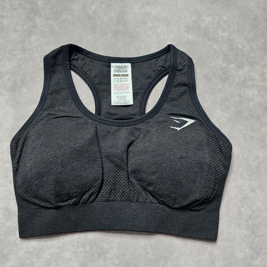 Gymshark Vital Seamless Sports Bra – Black Marl Size XS-S