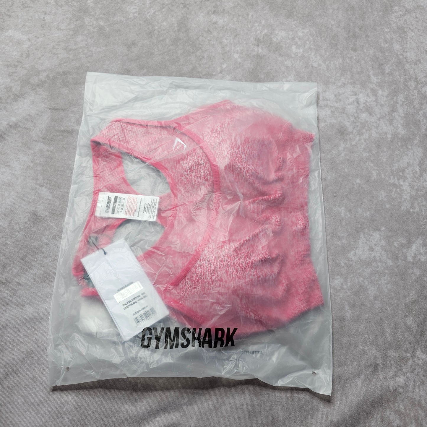 Gymshark Vital Boost Sports Bra – Dark Sunset Pink Marl XS