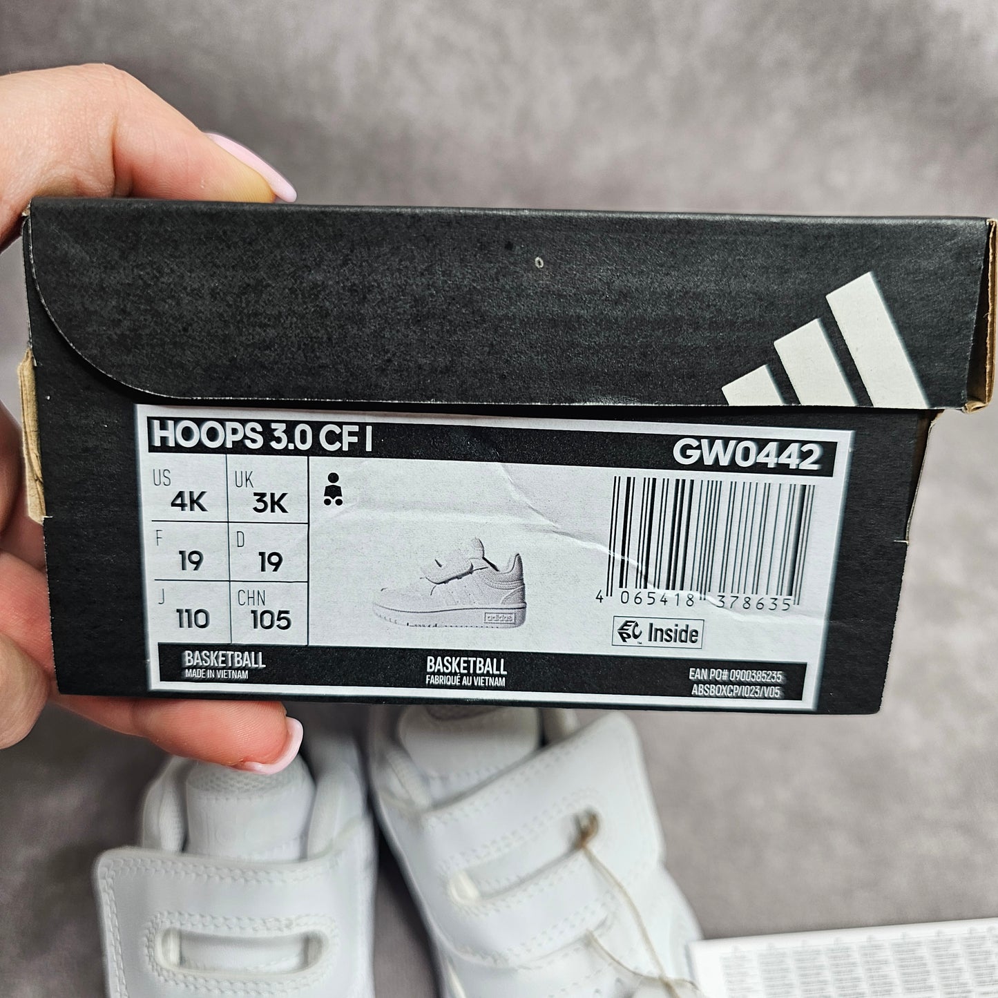 Adidas Infant Hoops 3.0 CF I Trainers – White UK 3