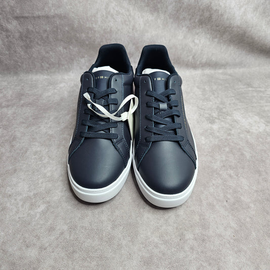 Tommy Hilfiger Women's Essential Leather Trainers – Blue UK 4-5