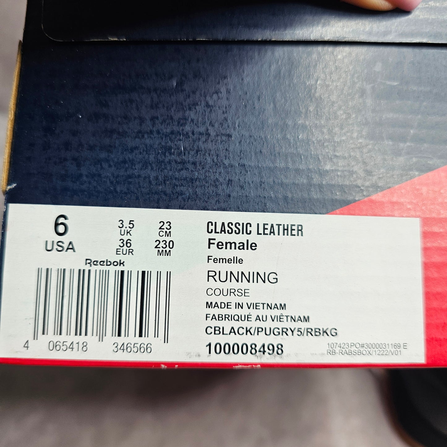 Reebok Classic Leather Trainers – Black UK 3.5