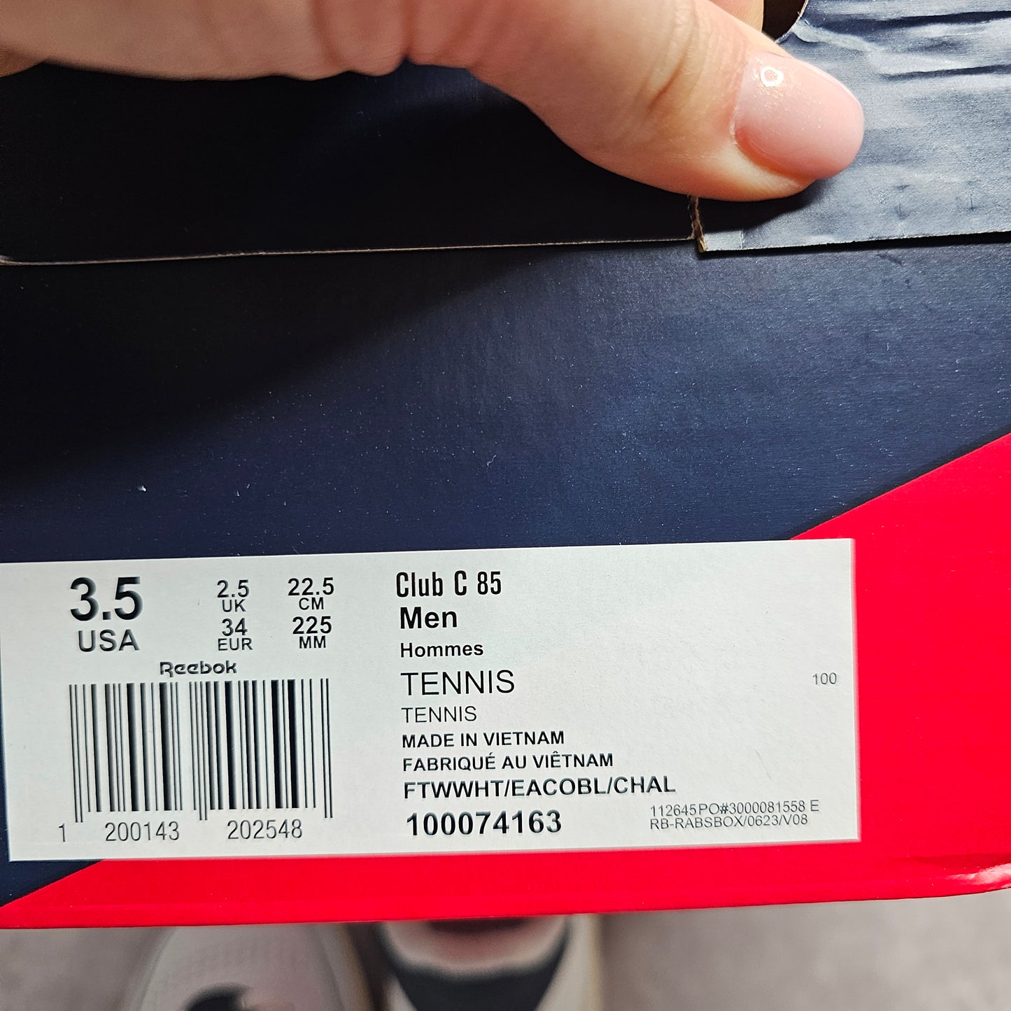 Reebok Club C 85 Trainers – White/Navy UK 2.5