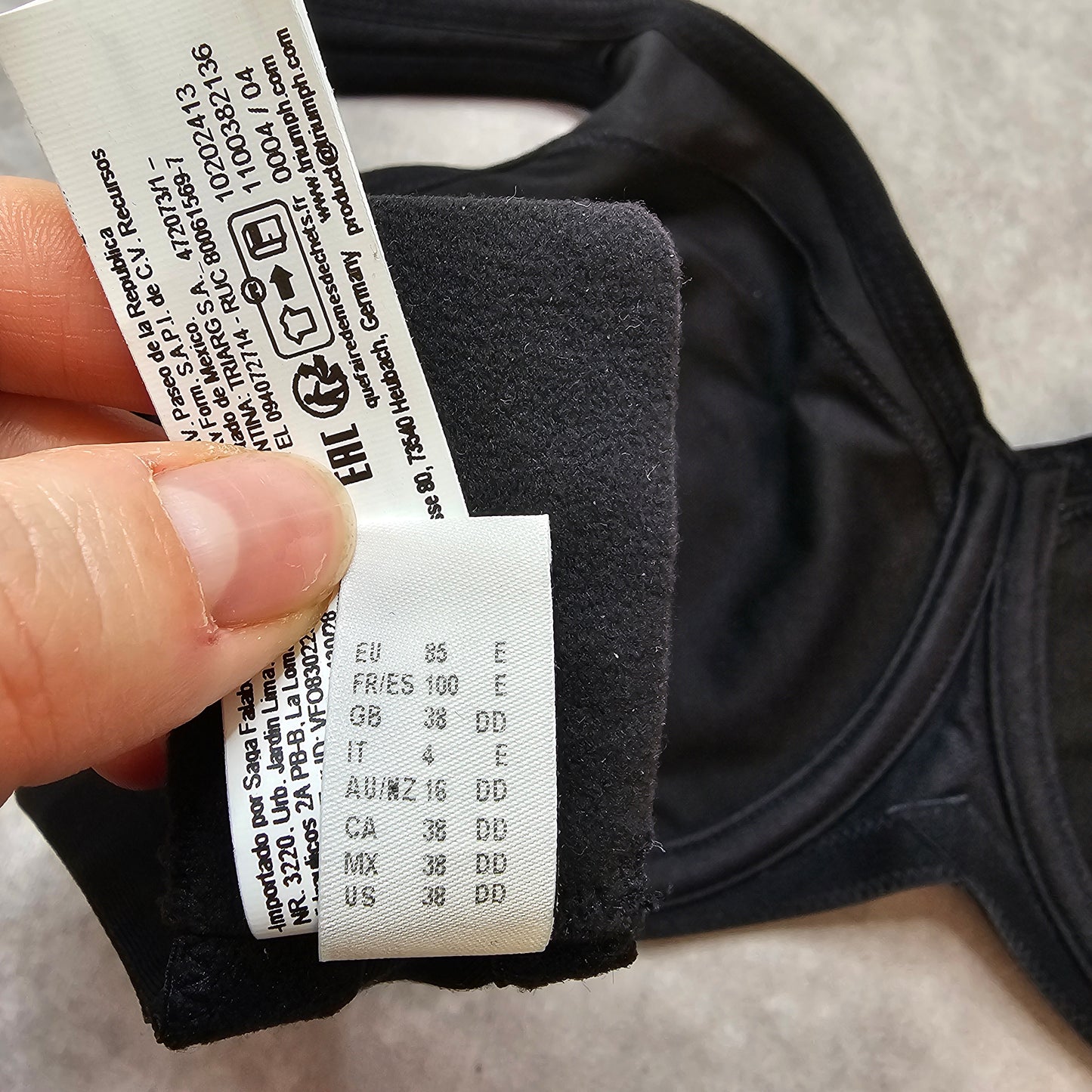 Triumph Modern Soft+Cotton W01 Bra Black UK 38DD