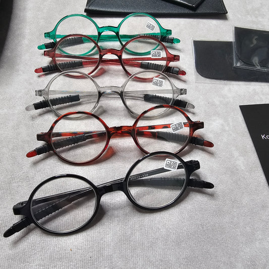 KoKoBin Round Reading Glasses 5 Pack +2.00 – Multi Colour