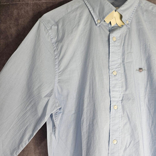 GANT Slim Fit Poplin Shirt – Light Blue Size M