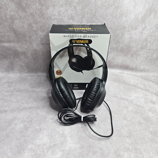 Venker U18 Wired USB Headset with Microphone – Black