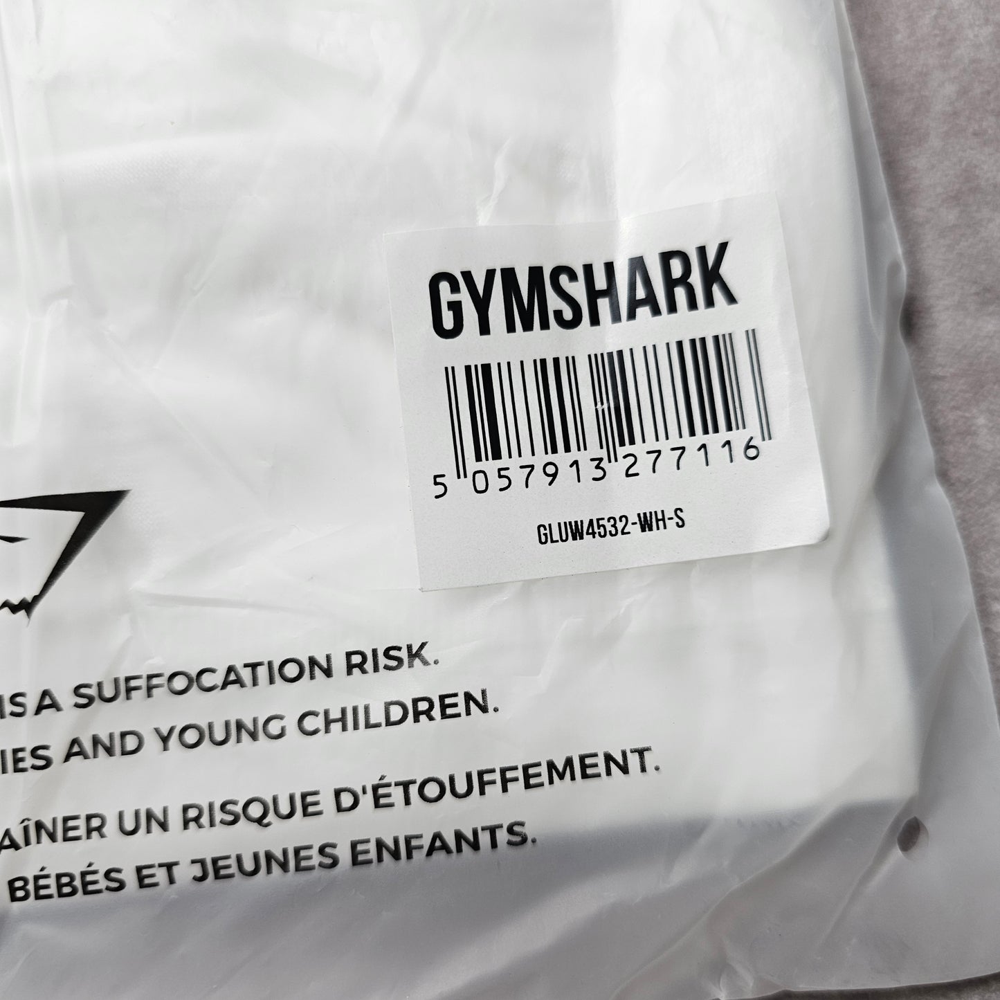 Gymshark Minimal Sports Bra – White Size S