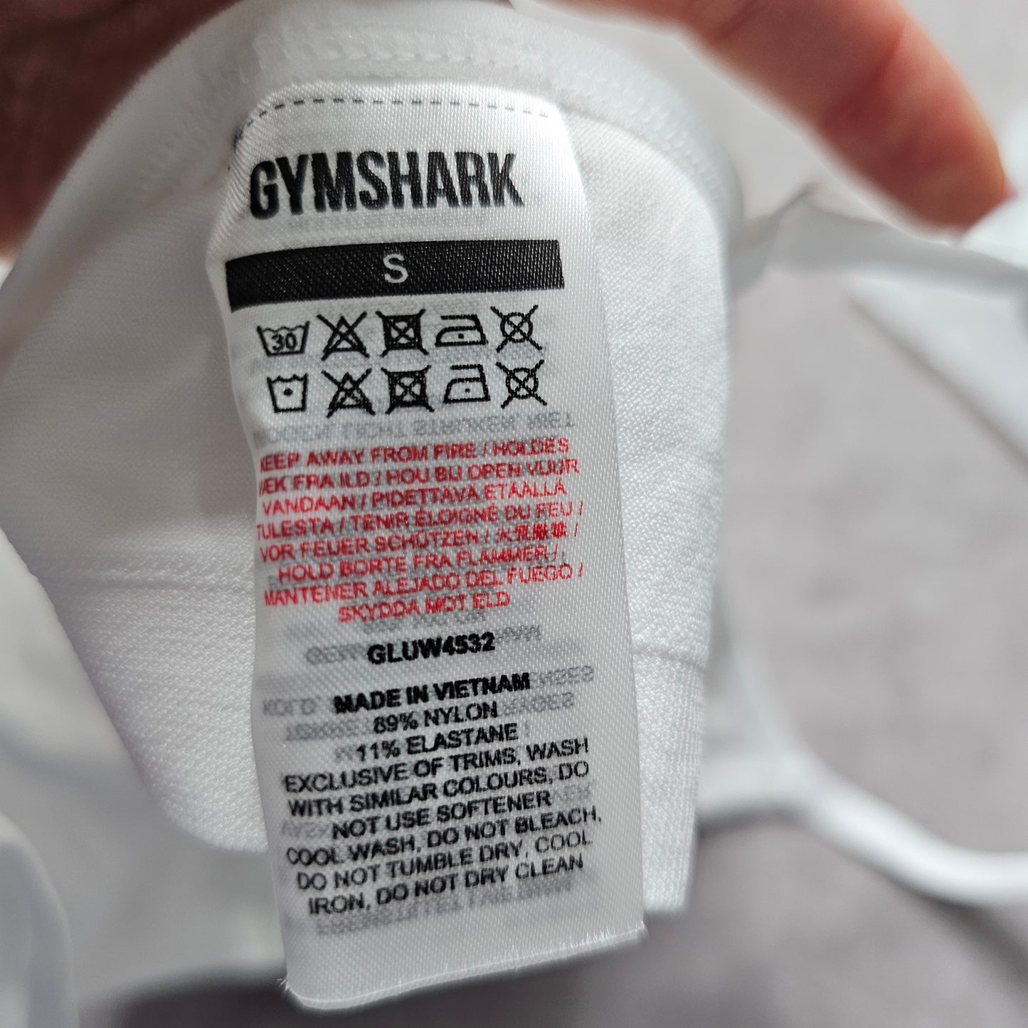 Gymshark Minimal Sports Bra – White Size S