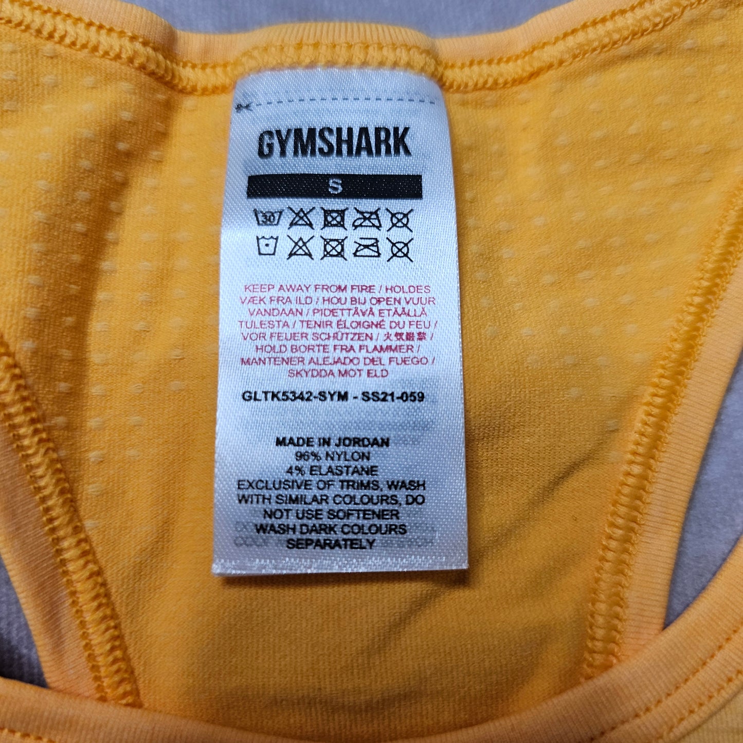 Gymshark Vital Seamless Tank Top – Yellow Marl Size S