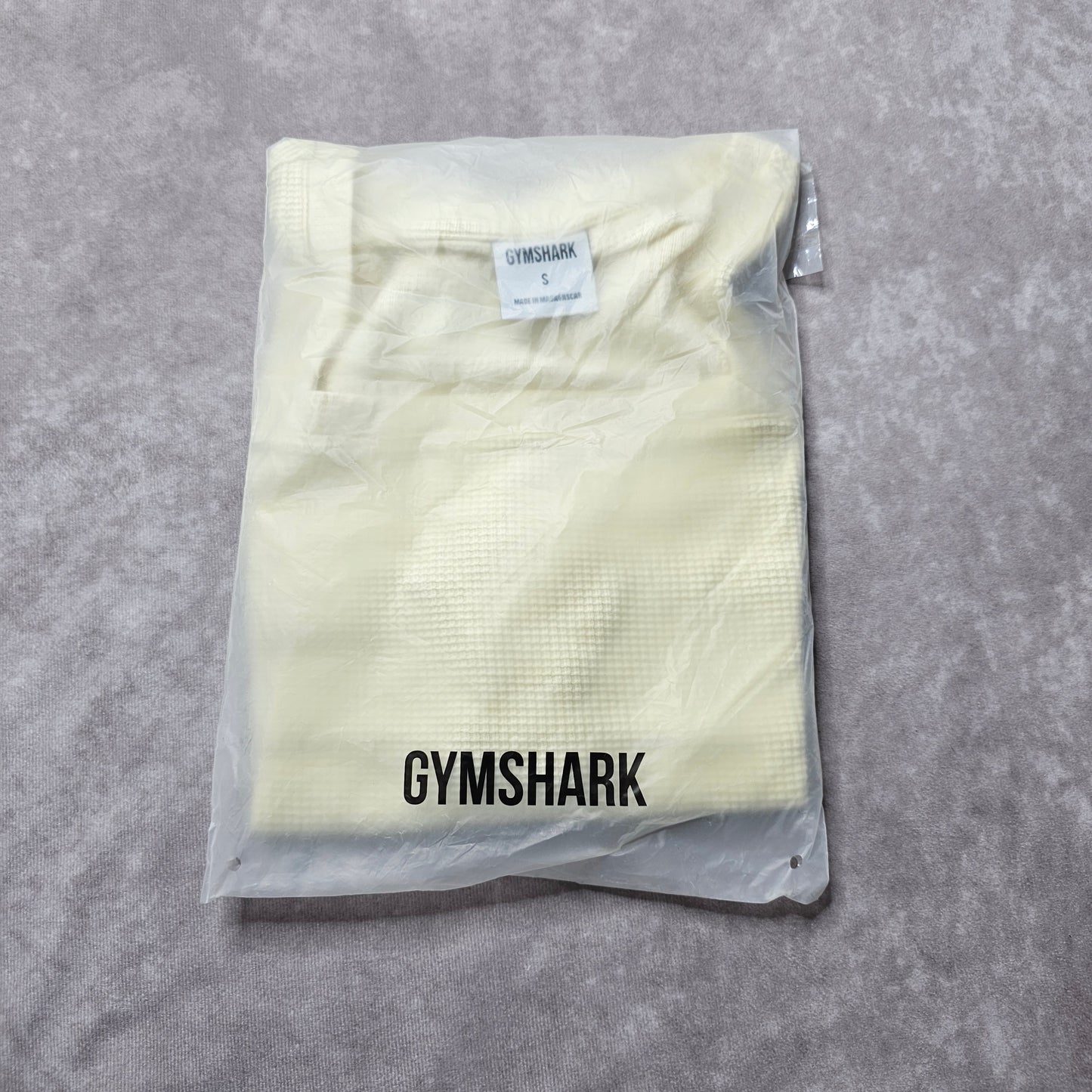 Gymshark Rest Day Waffle Crop T-Shirt – Light Yellow Size S