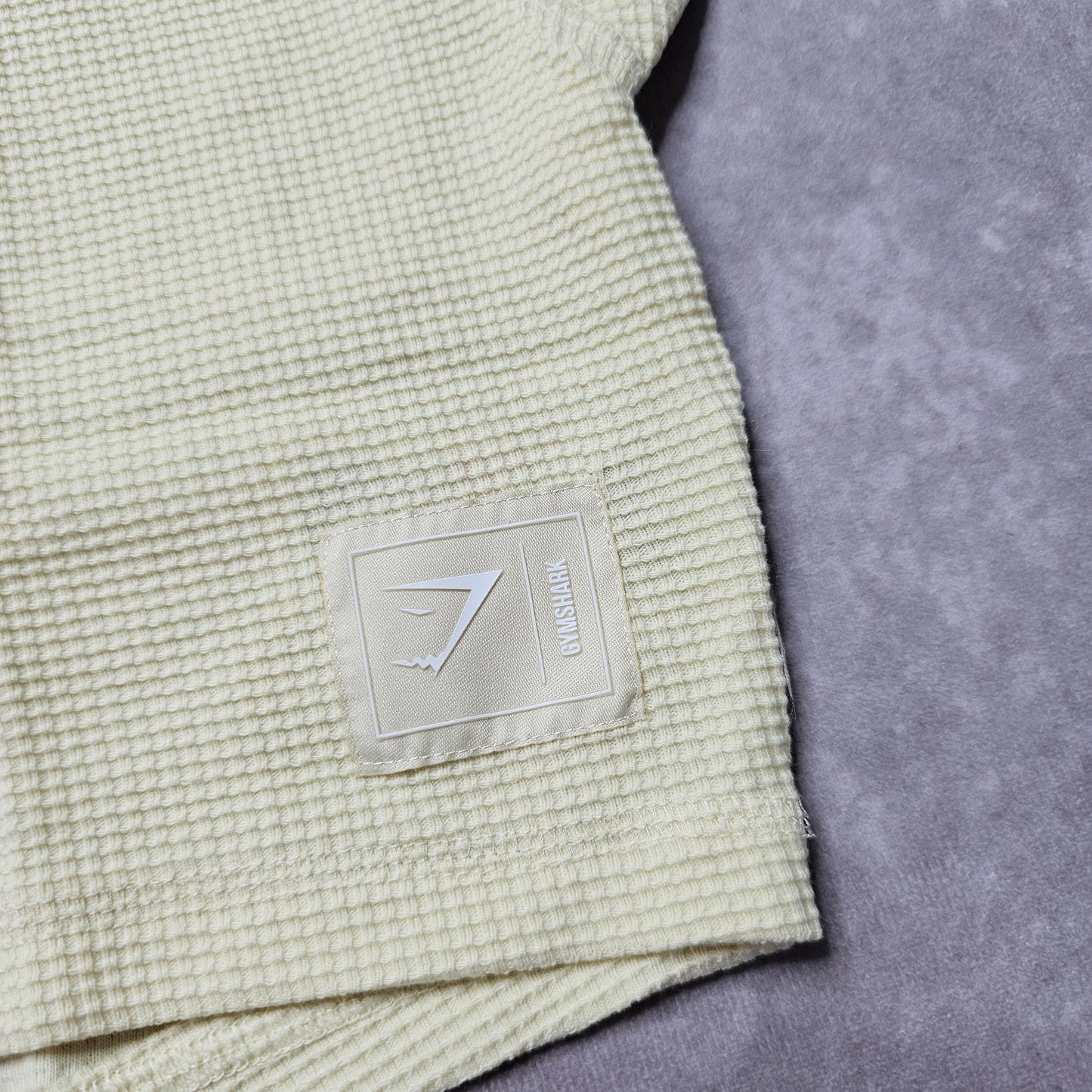 Gymshark Rest Day Waffle Crop T-Shirt – Light Yellow Size S