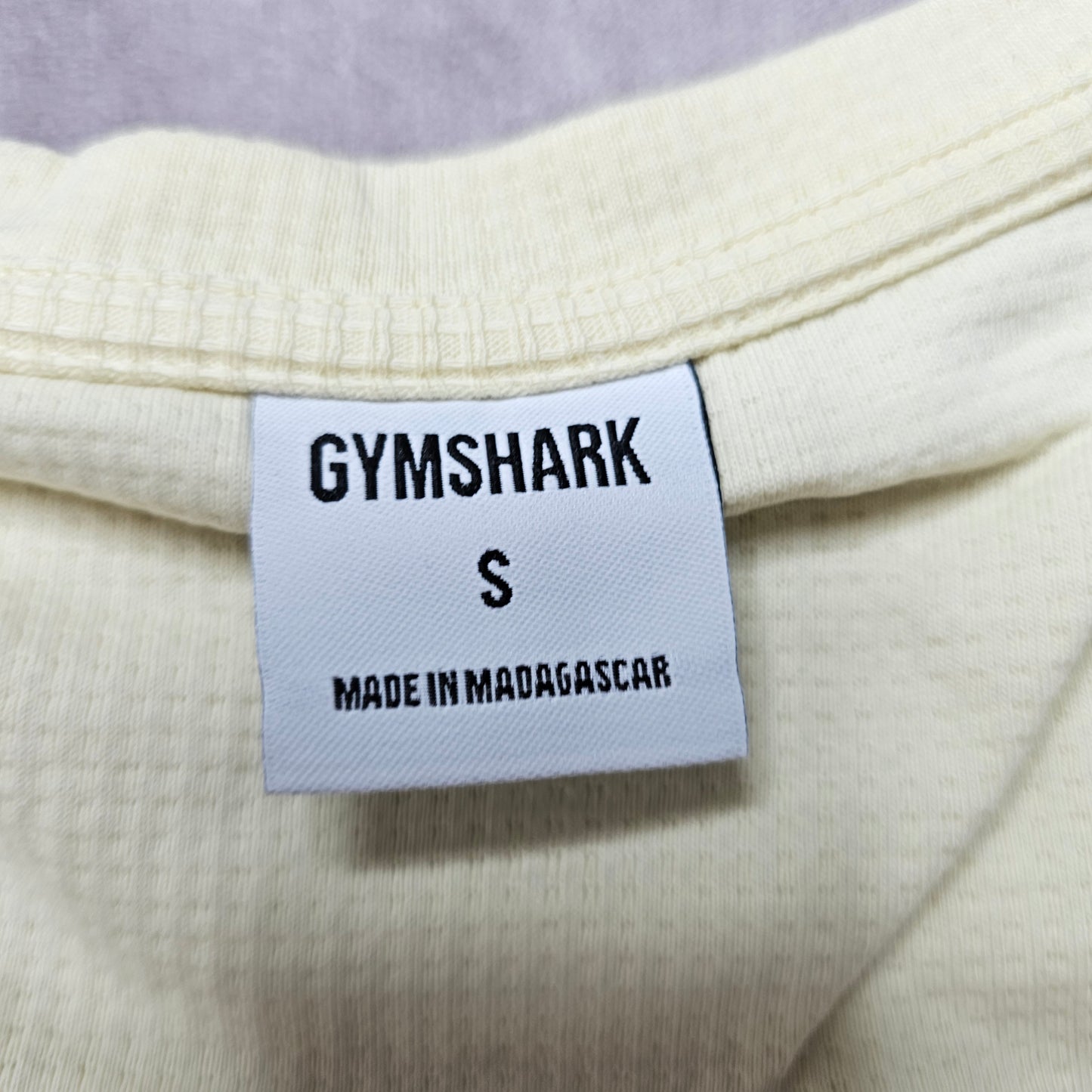 Gymshark Rest Day Waffle Crop T-Shirt – Light Yellow Size S