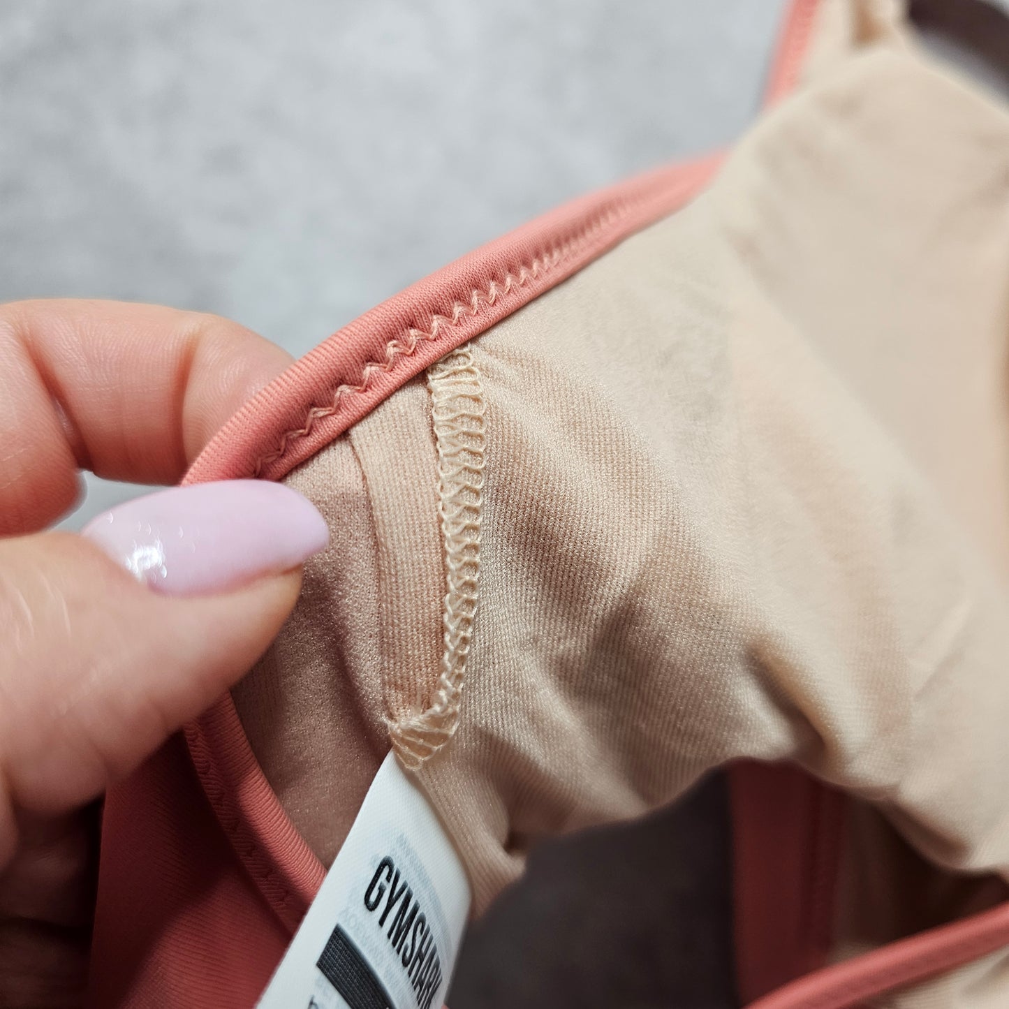Gymshark Minimal Bikini Top – Desert Pink Size L