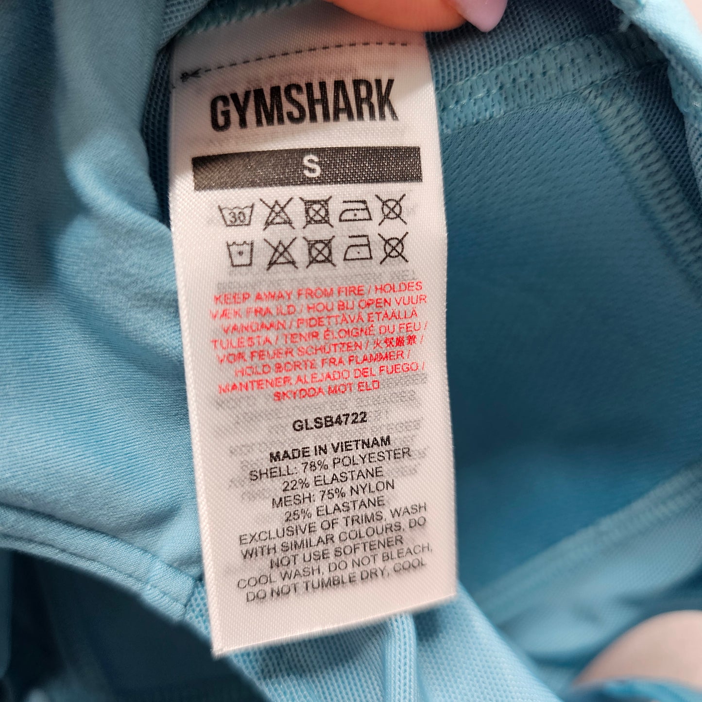 Gymshark Racerback Training Sports Bra – Lido Blue Size S