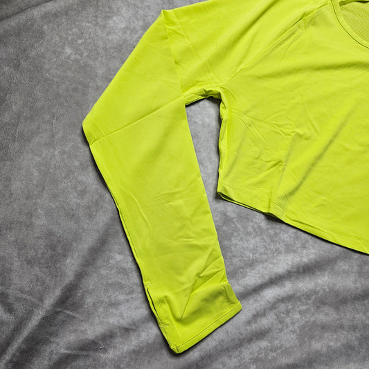 Gymshark Long Sleeve Crop Top – Neon Yellow Size M