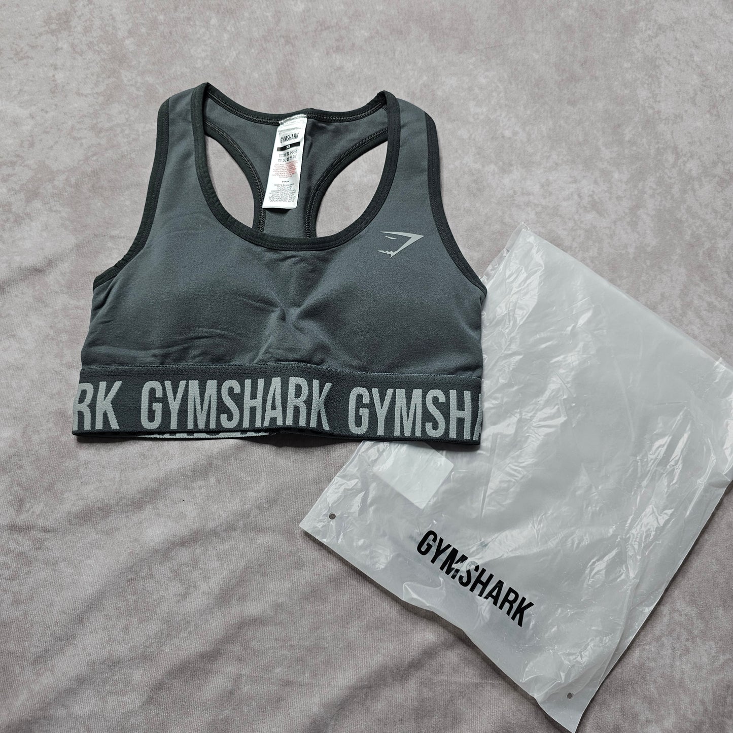 Gymshark Fit Seamless Sports Bra – Charcoal Grey Size XS