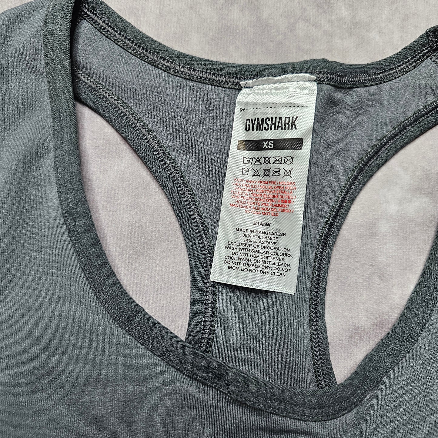 Gymshark Fit Seamless Sports Bra – Charcoal Grey Size XS
