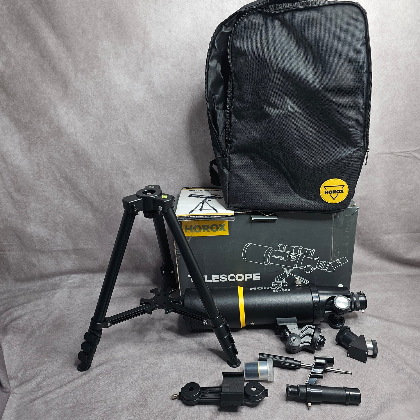 Horox Telescope 80x500mm Refractor – Black (Tripod Fault)
