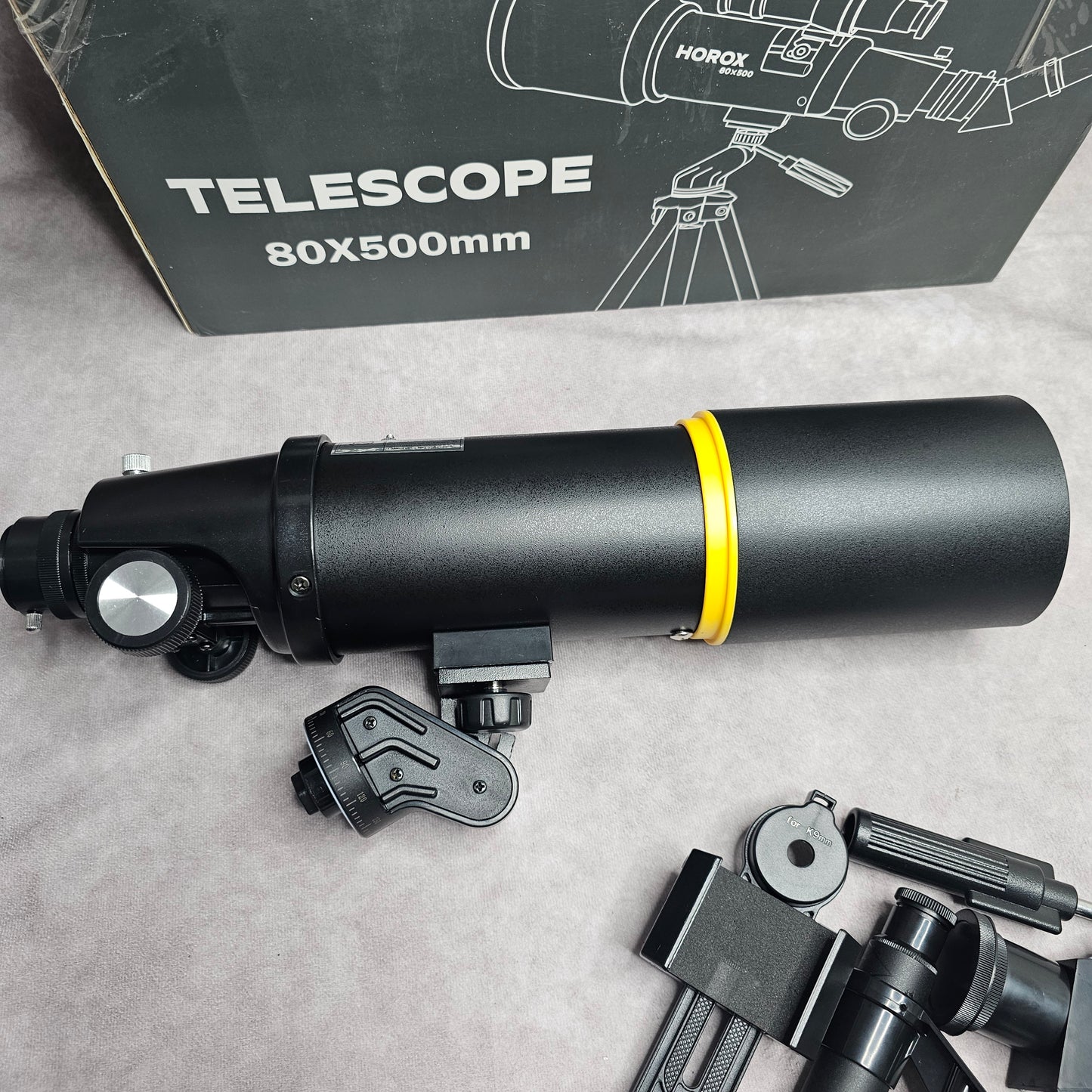Horox Telescope 80x500mm Refractor – Black (Tripod Fault)