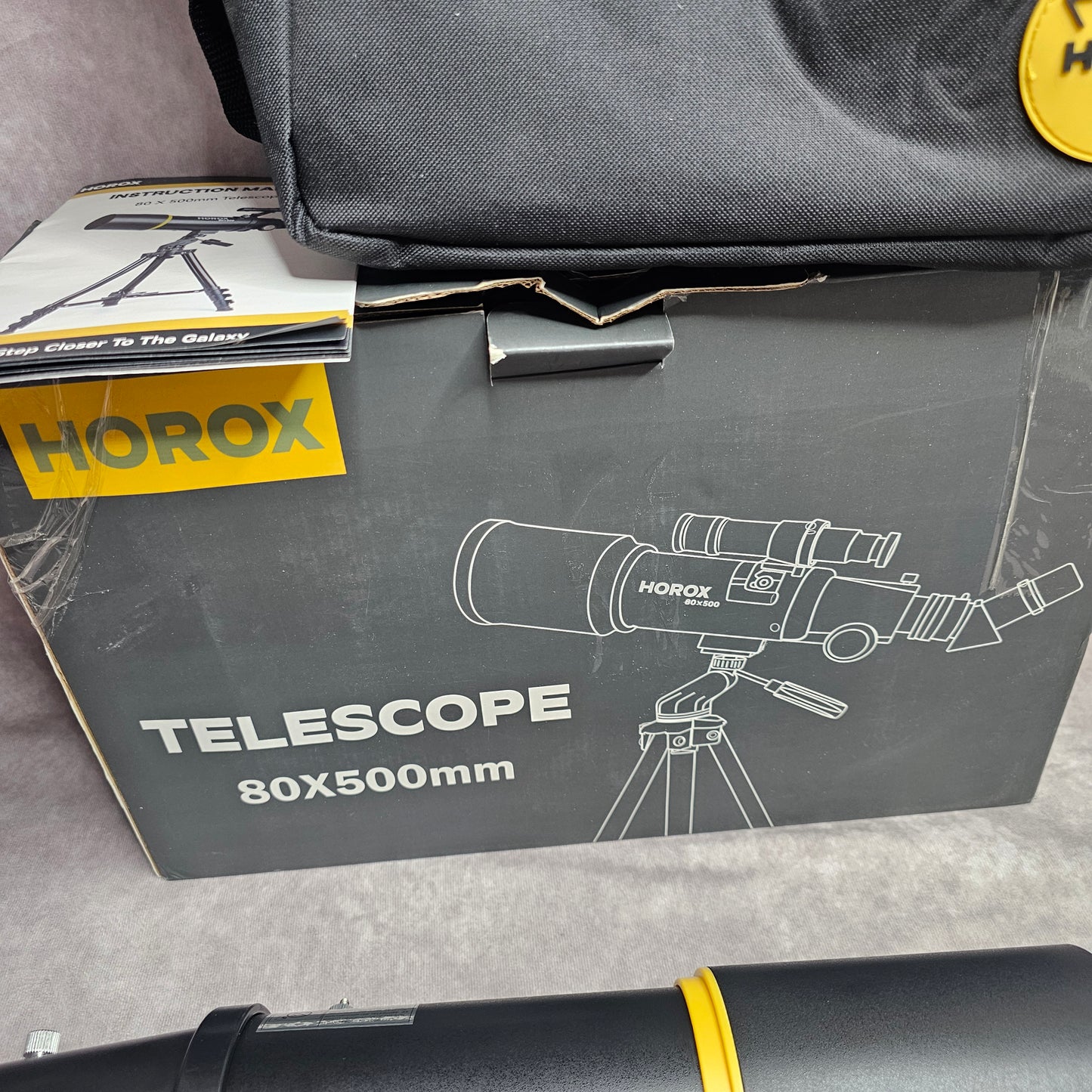 Horox Telescope 80x500mm Refractor – Black (Tripod Fault)
