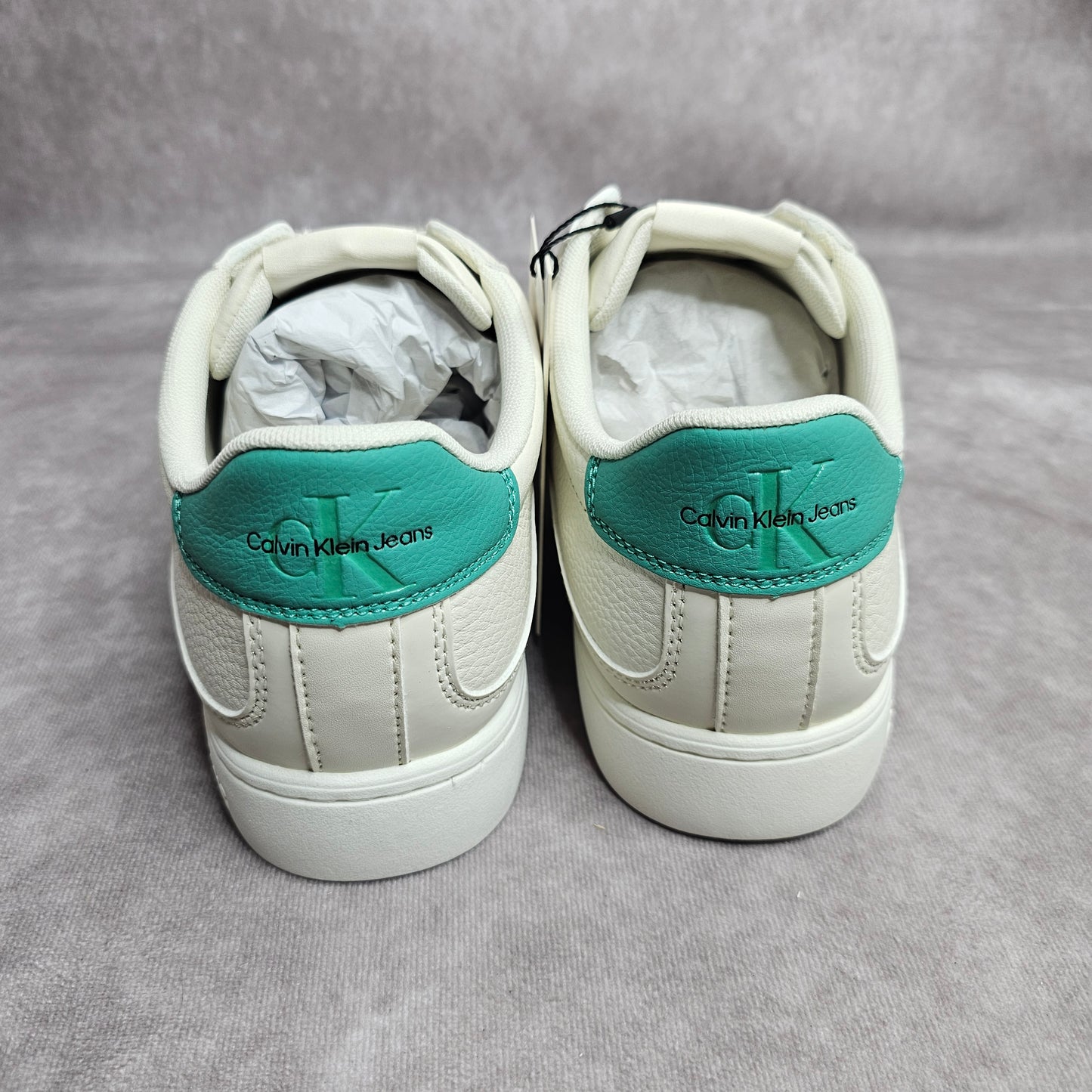 Calvin Klein Jeans Men's Cupsole Leather Trainers – Cream UK 7