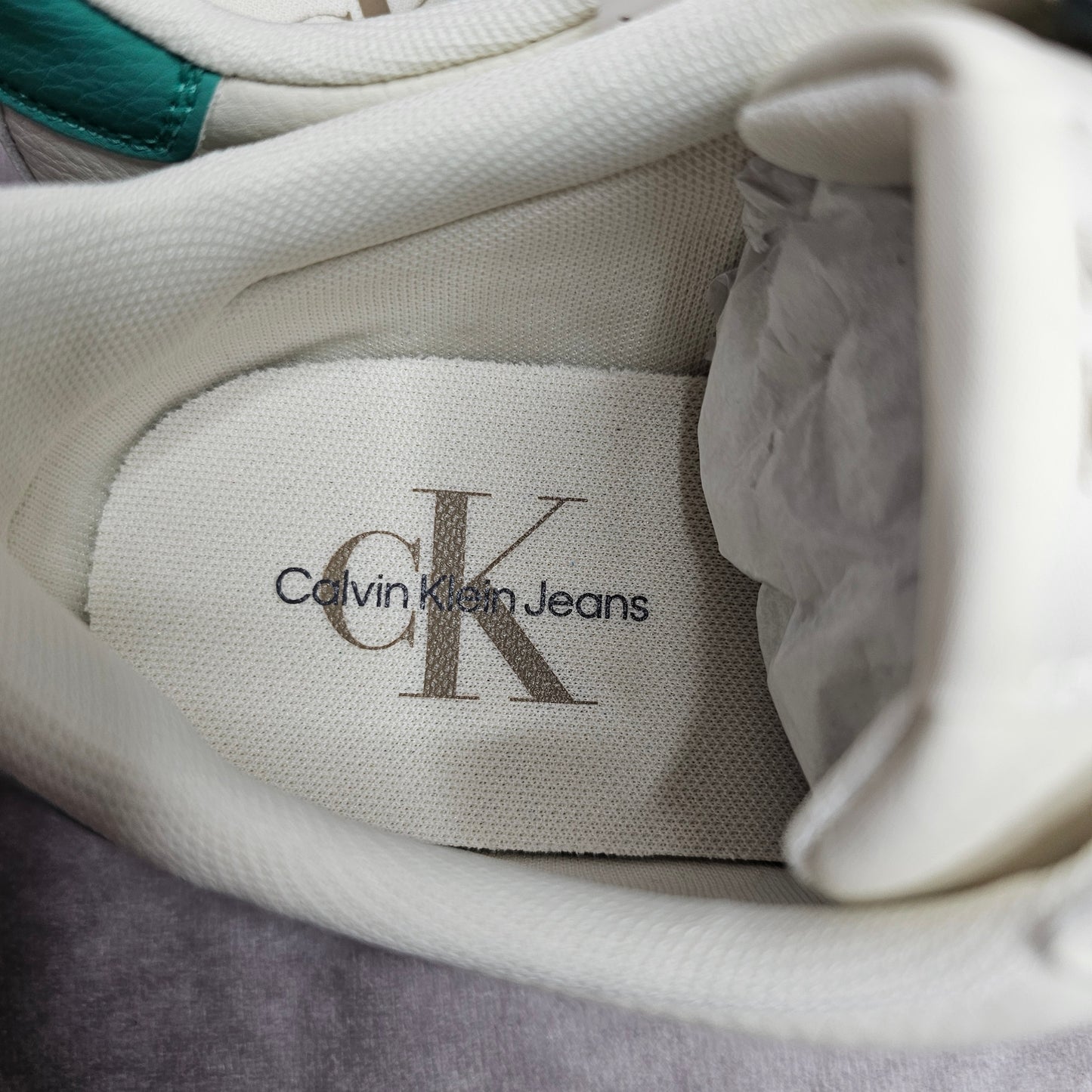 Calvin Klein Jeans Men's Cupsole Leather Trainers – Cream UK 7