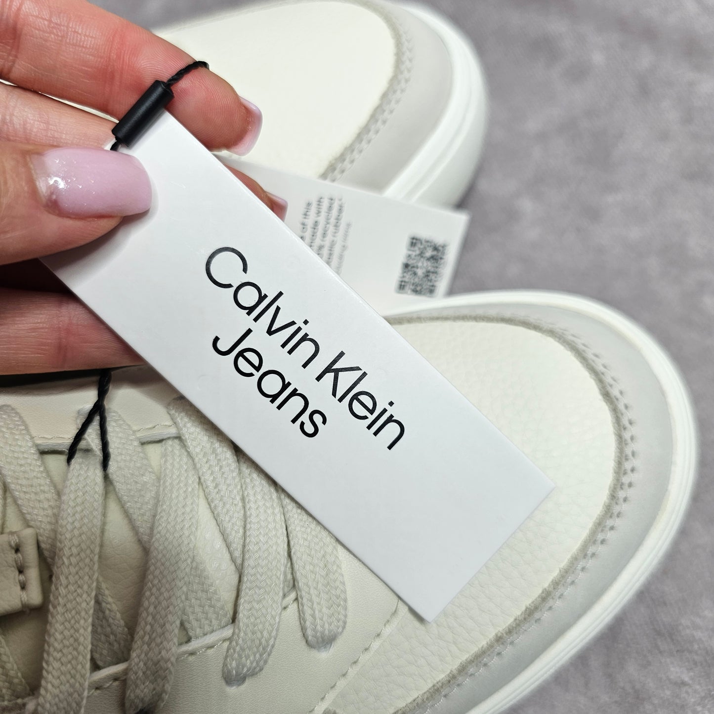 Calvin Klein Jeans Men's Cupsole Leather Trainers – Cream UK 7