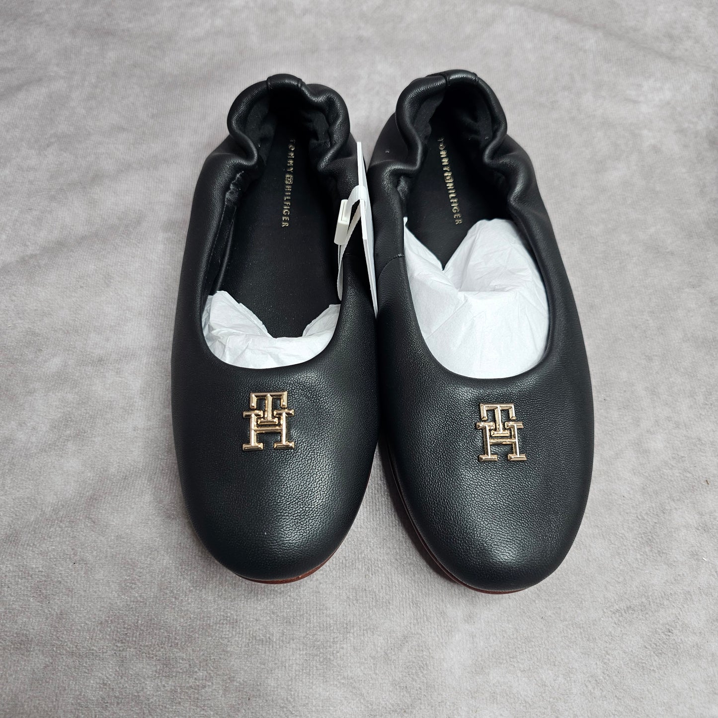 Tommy Hilfiger TH Elevated Leather Ballet Pumps 2 Colours UK 3.5-7