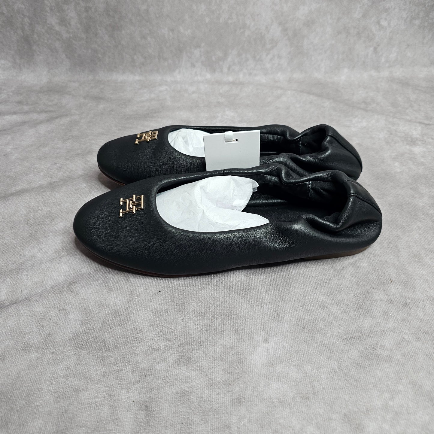 Tommy Hilfiger TH Elevated Leather Ballet Pumps 2 Colours UK 3.5-7