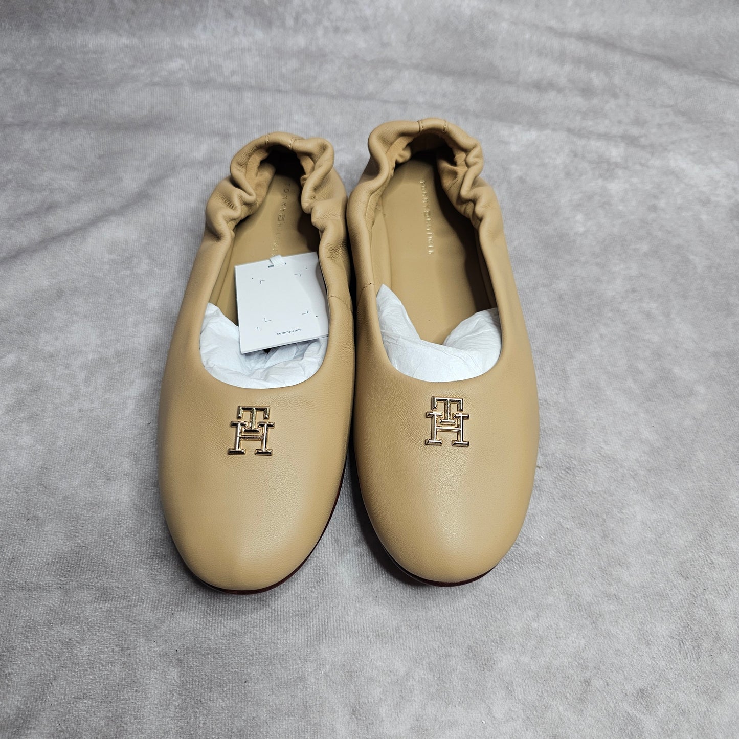 Tommy Hilfiger TH Elevated Leather Ballet Pumps 2 Colours UK 3.5-7