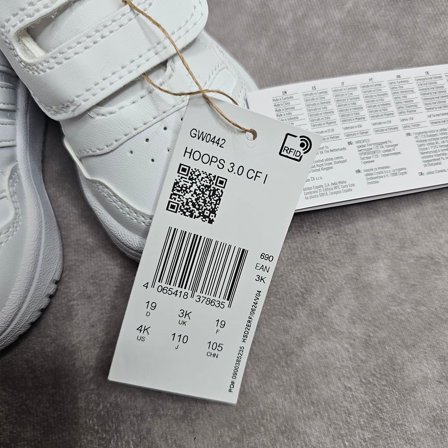 Adidas Infant Hoops 3.0 CF I Trainers – White UK 3
