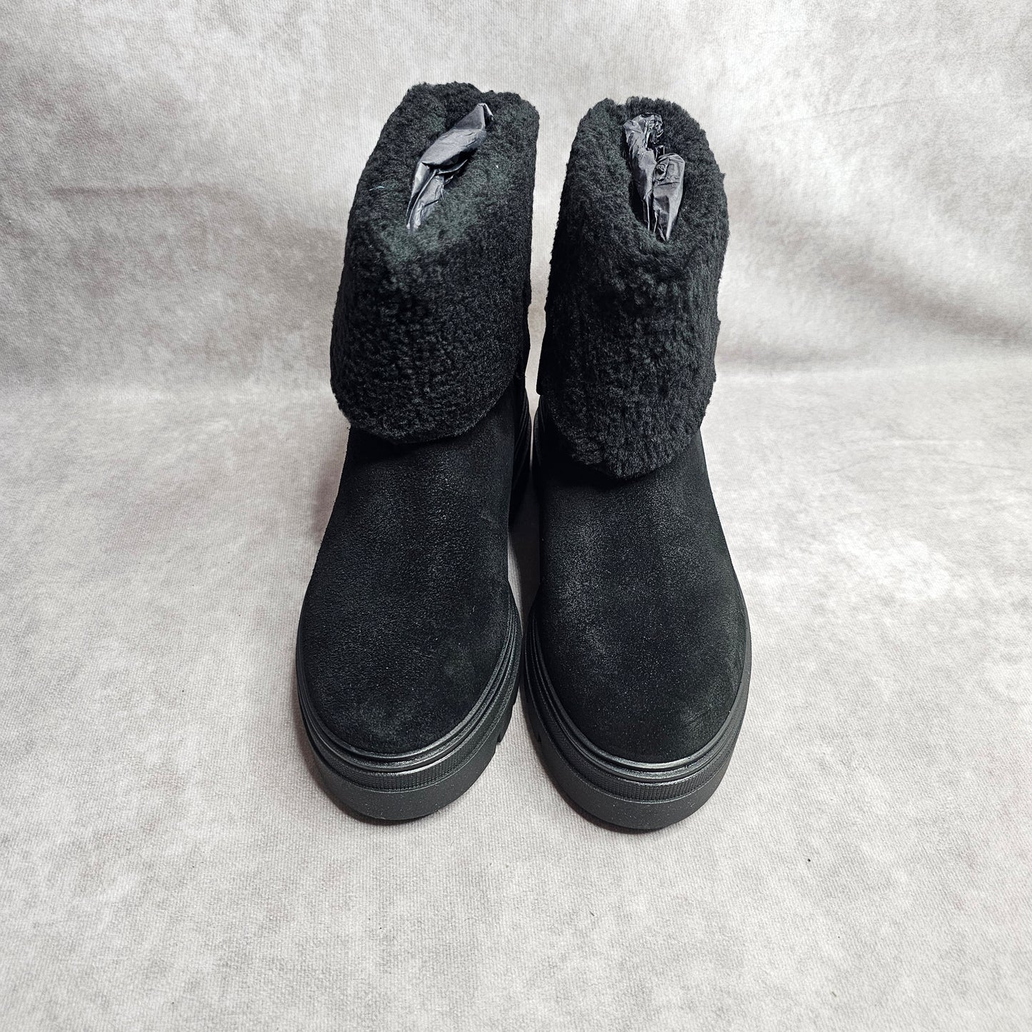 Tommy Hilfiger Suede Roll-Down Boots – Black UK 3.5