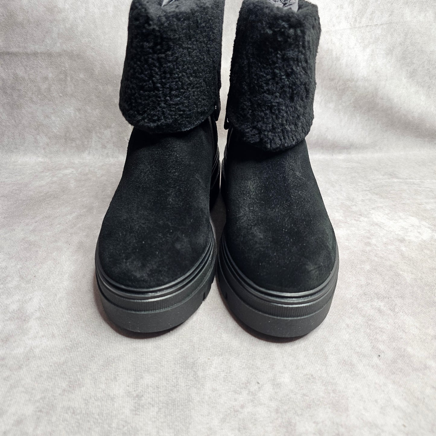 Tommy Hilfiger Suede Roll-Down Boots – Black UK 3.5
