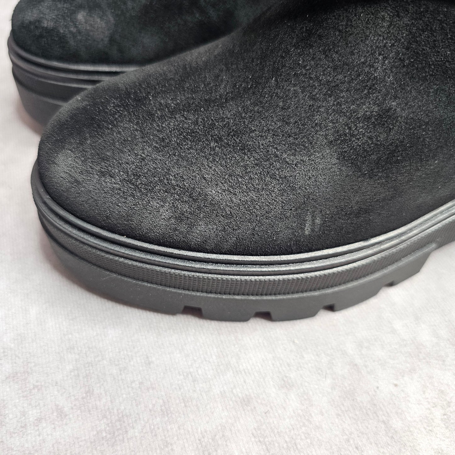 Tommy Hilfiger Suede Roll-Down Boots – Black UK 3.5