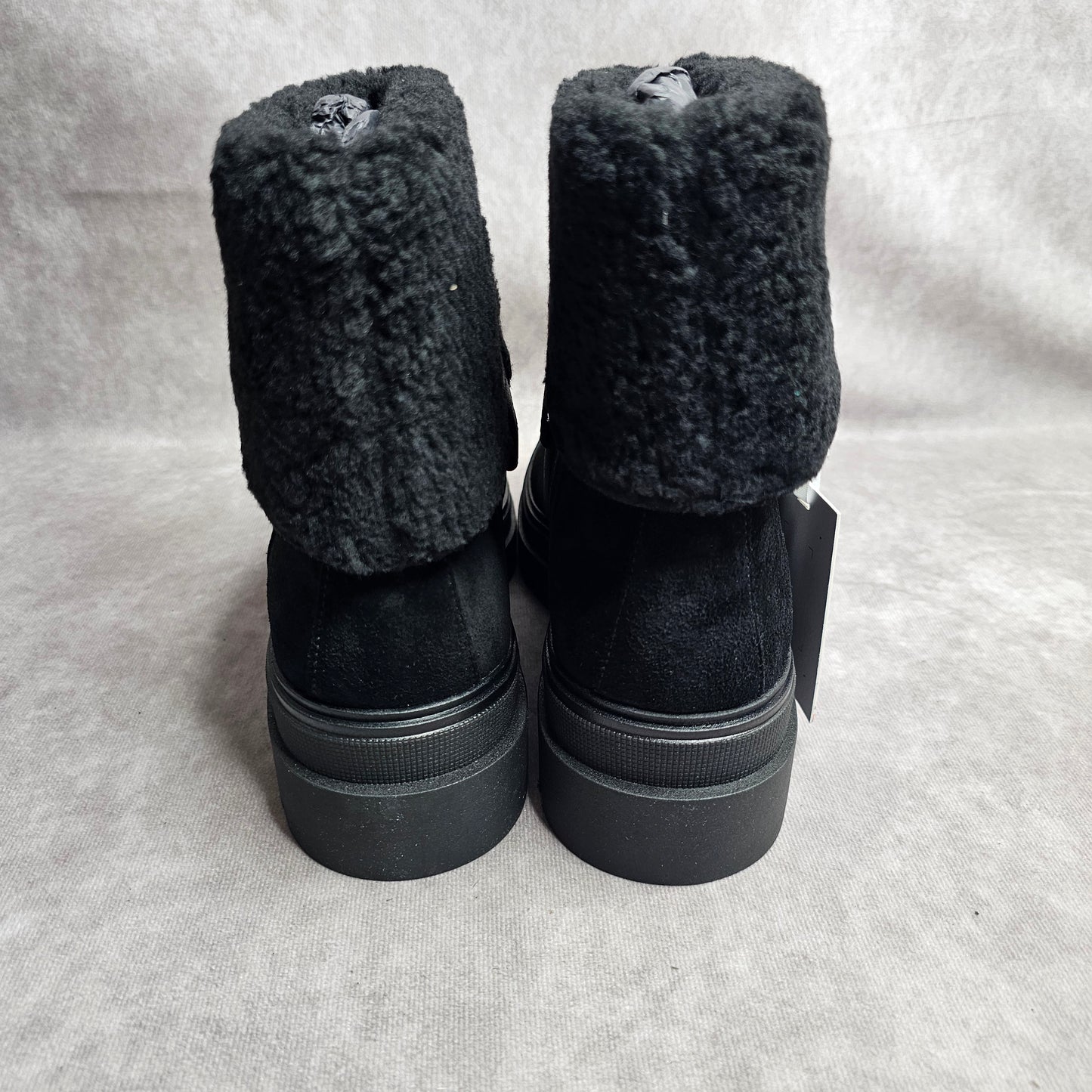 Tommy Hilfiger Suede Roll-Down Boots – Black UK 3.5