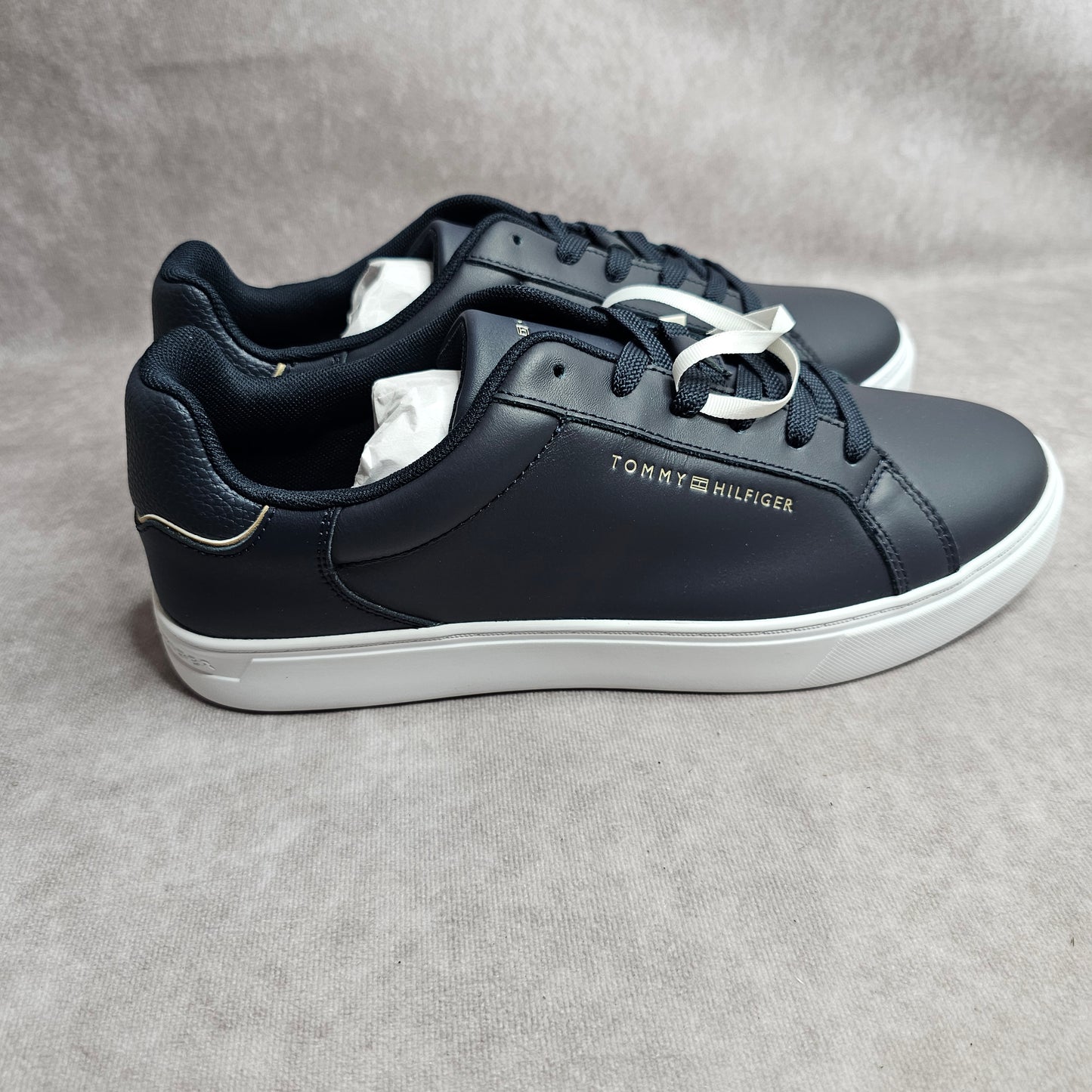Tommy Hilfiger Women's Essential Leather Trainers – Blue UK 4-5