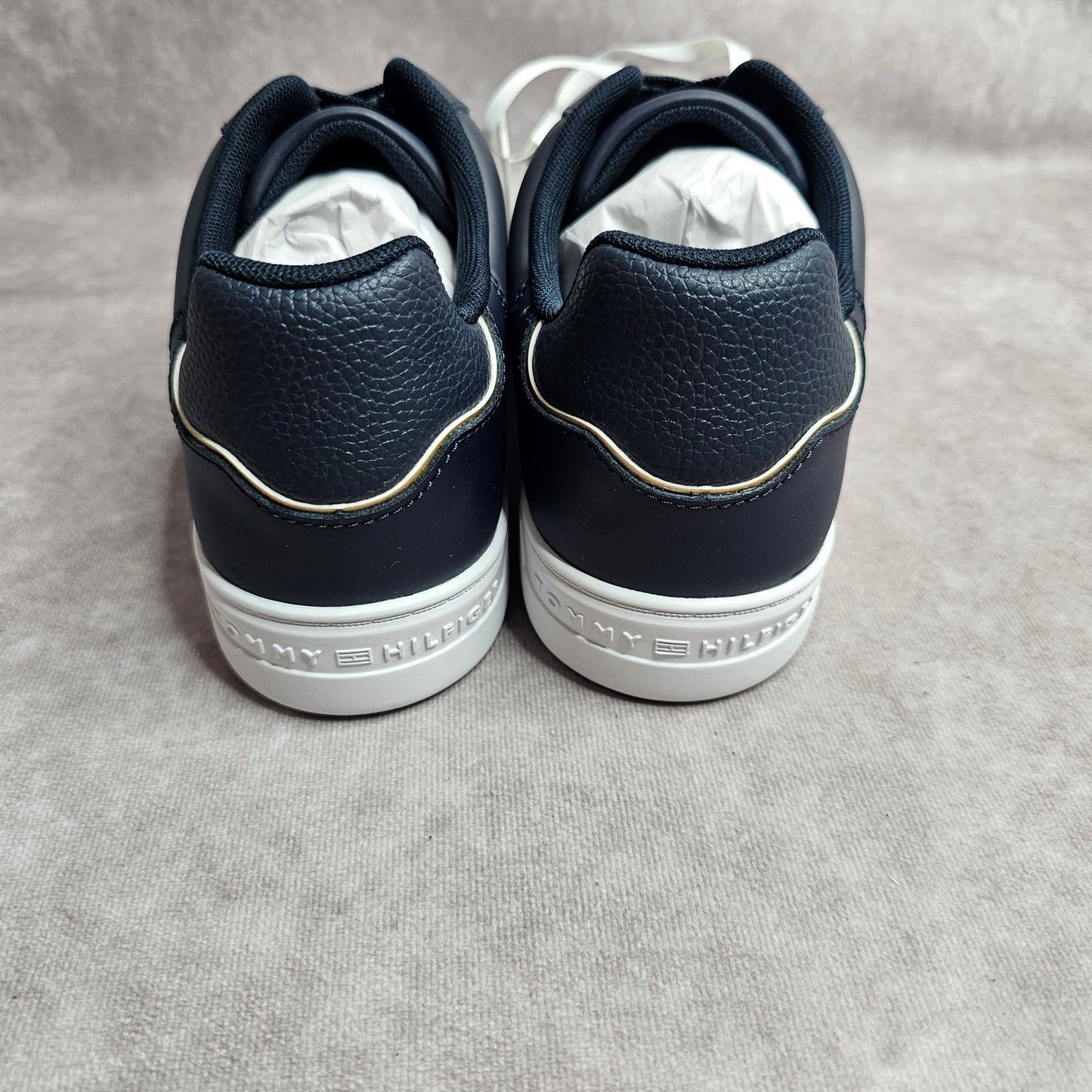 Tommy Hilfiger Women's Essential Leather Trainers – Blue UK 4-5