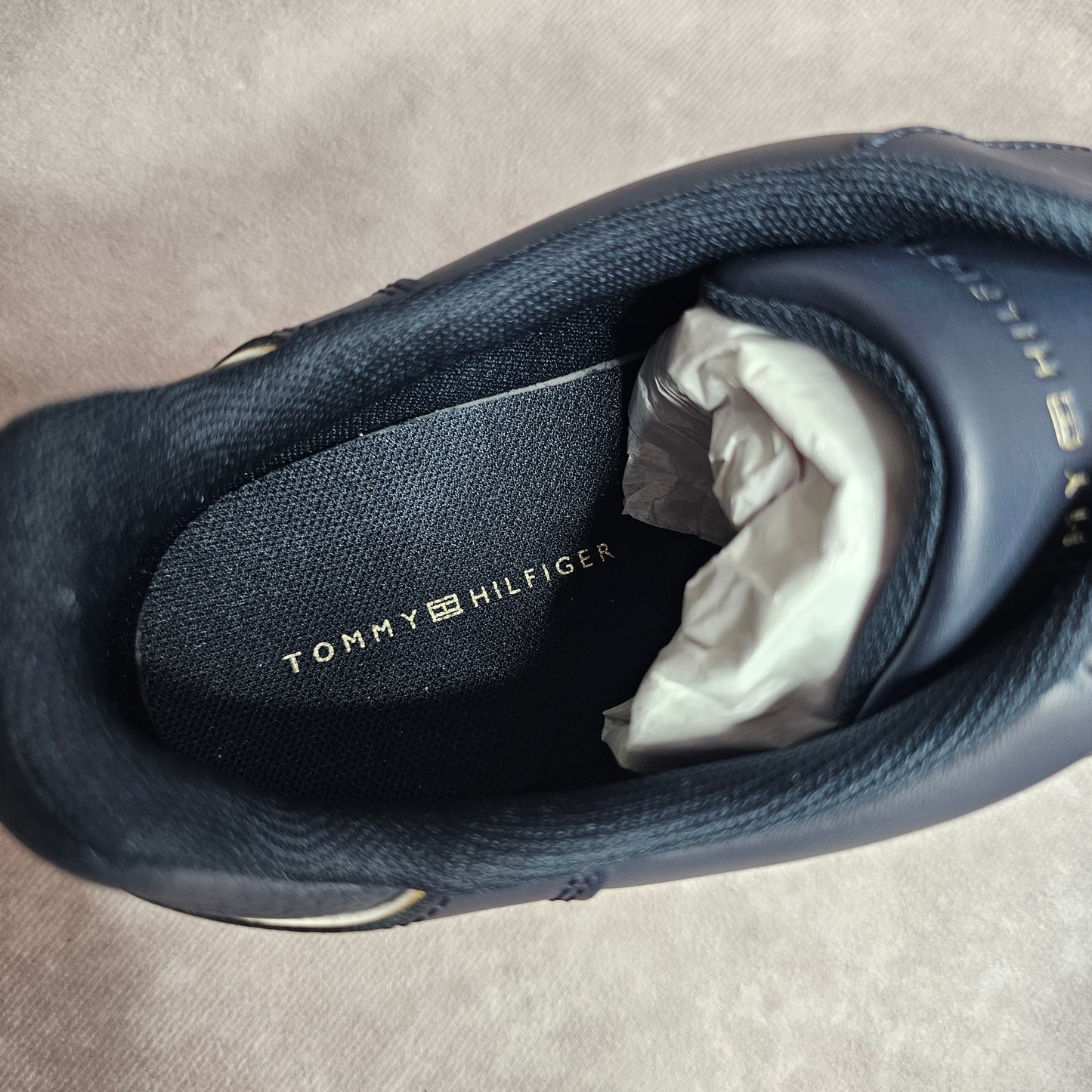 Tommy Hilfiger Women's Essential Leather Trainers – Blue UK 4-5