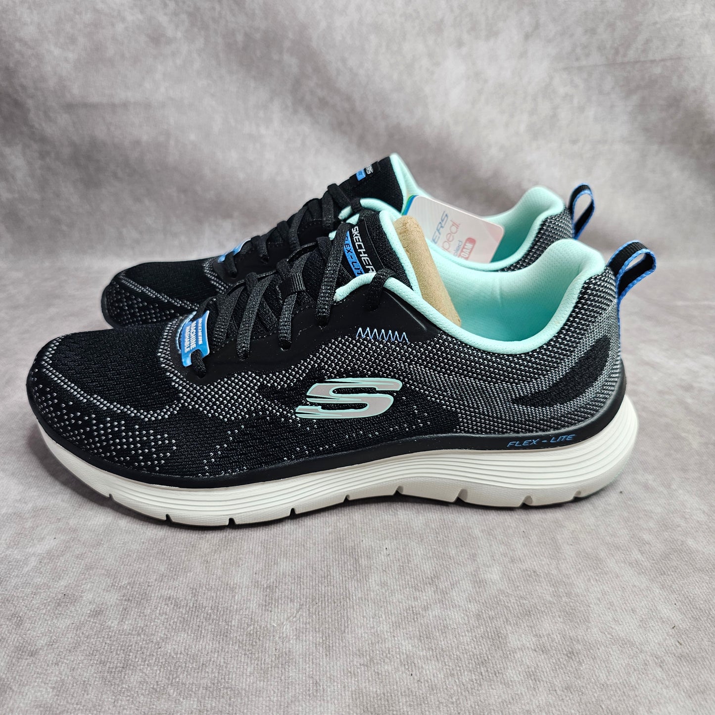 Skechers Flex Appeal 5.0 Cruising Thru – Black/Aqua UK 7