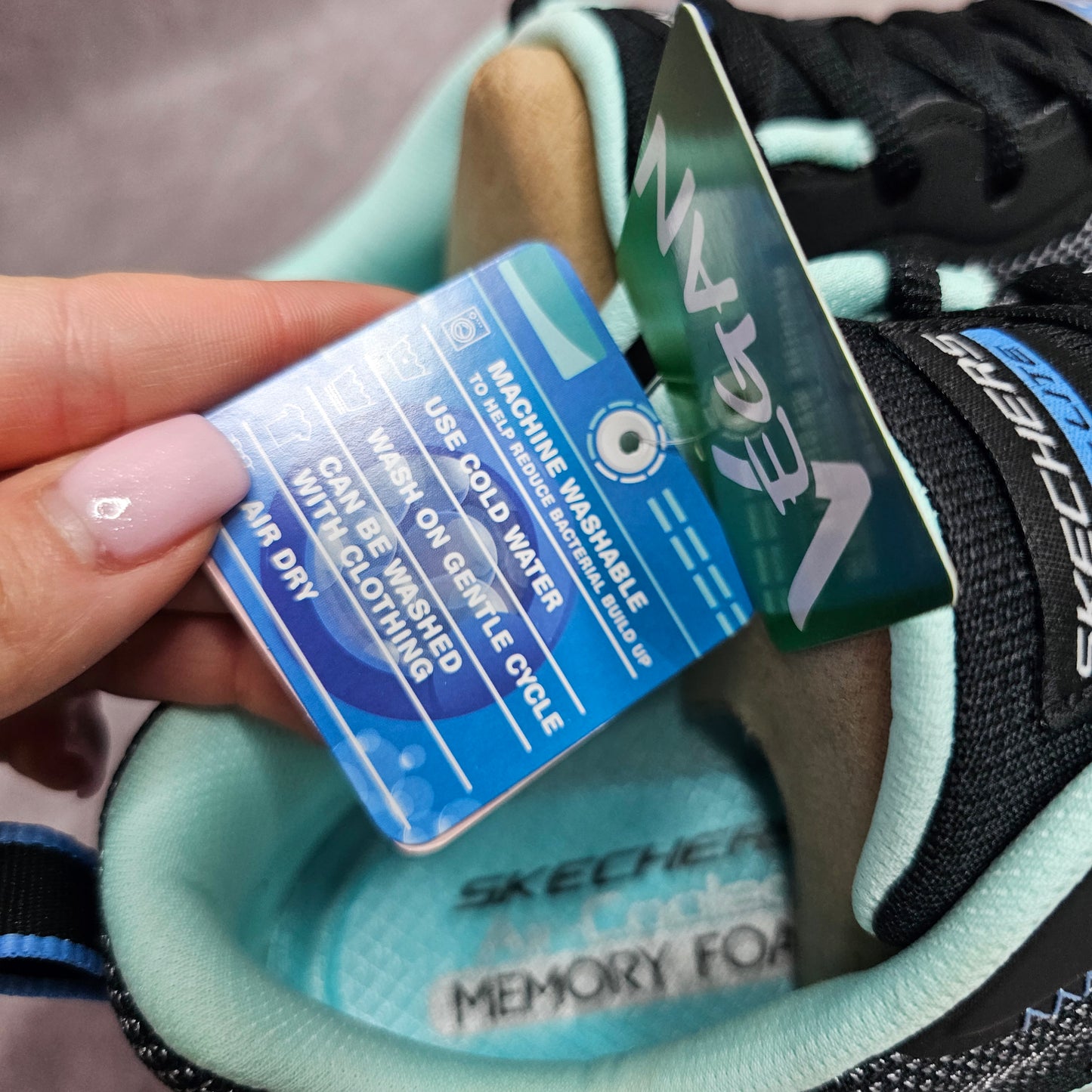 Skechers Flex Appeal 5.0 Cruising Thru – Black/Aqua UK 7