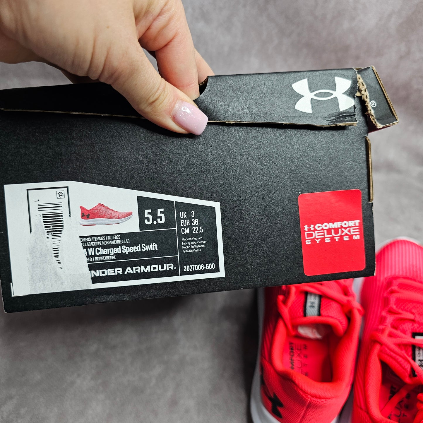 Under Armour Women’s Charged Speed Swift Trainers – Red UK 3
