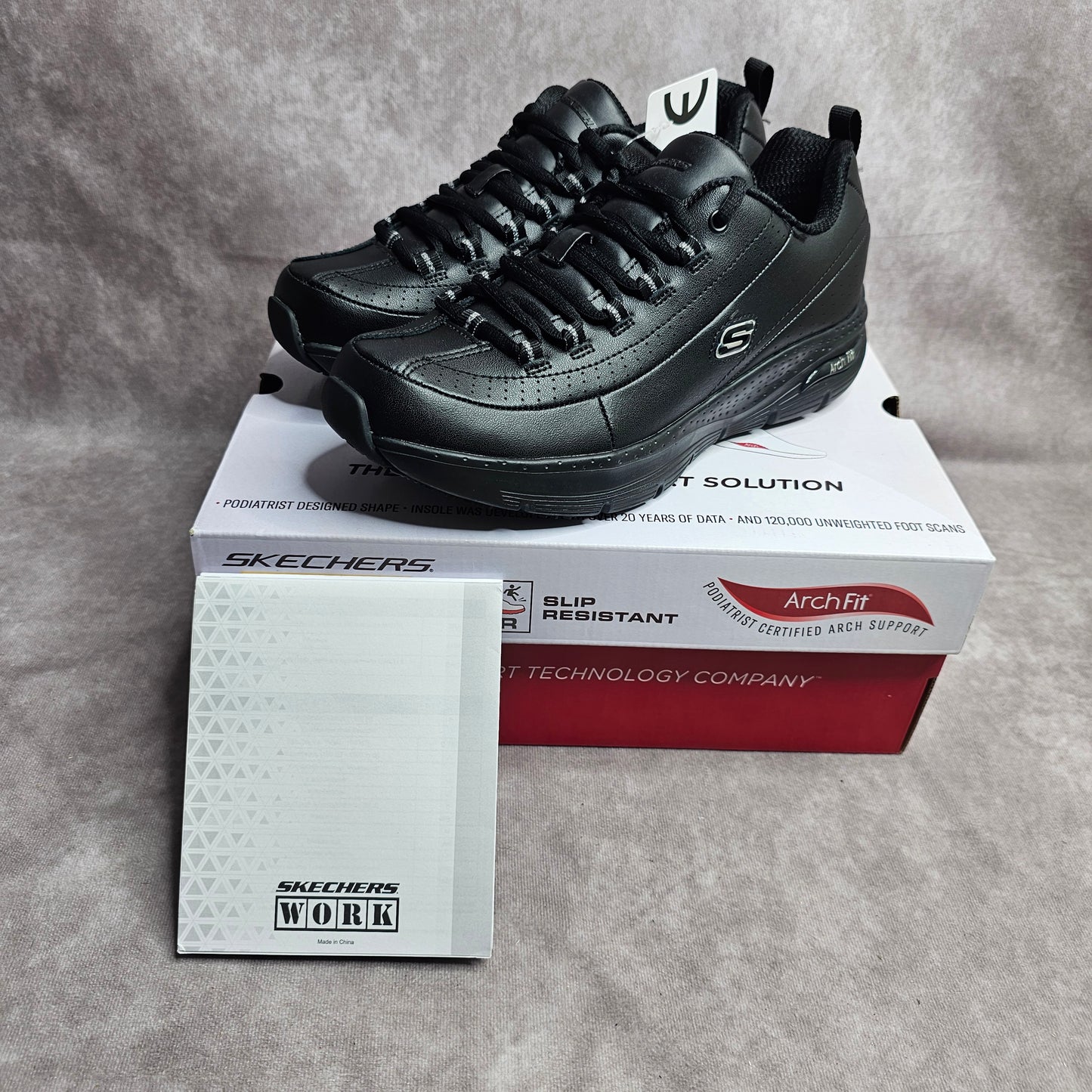 Skechers Work Arch Fit Trickell II Trainers – Black UK 3-8