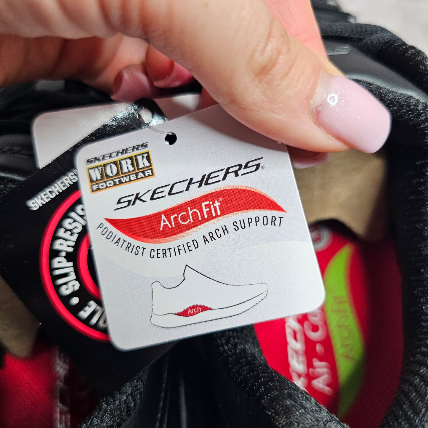 Skechers Work Arch Fit Trickell II Trainers – Black UK 3-8