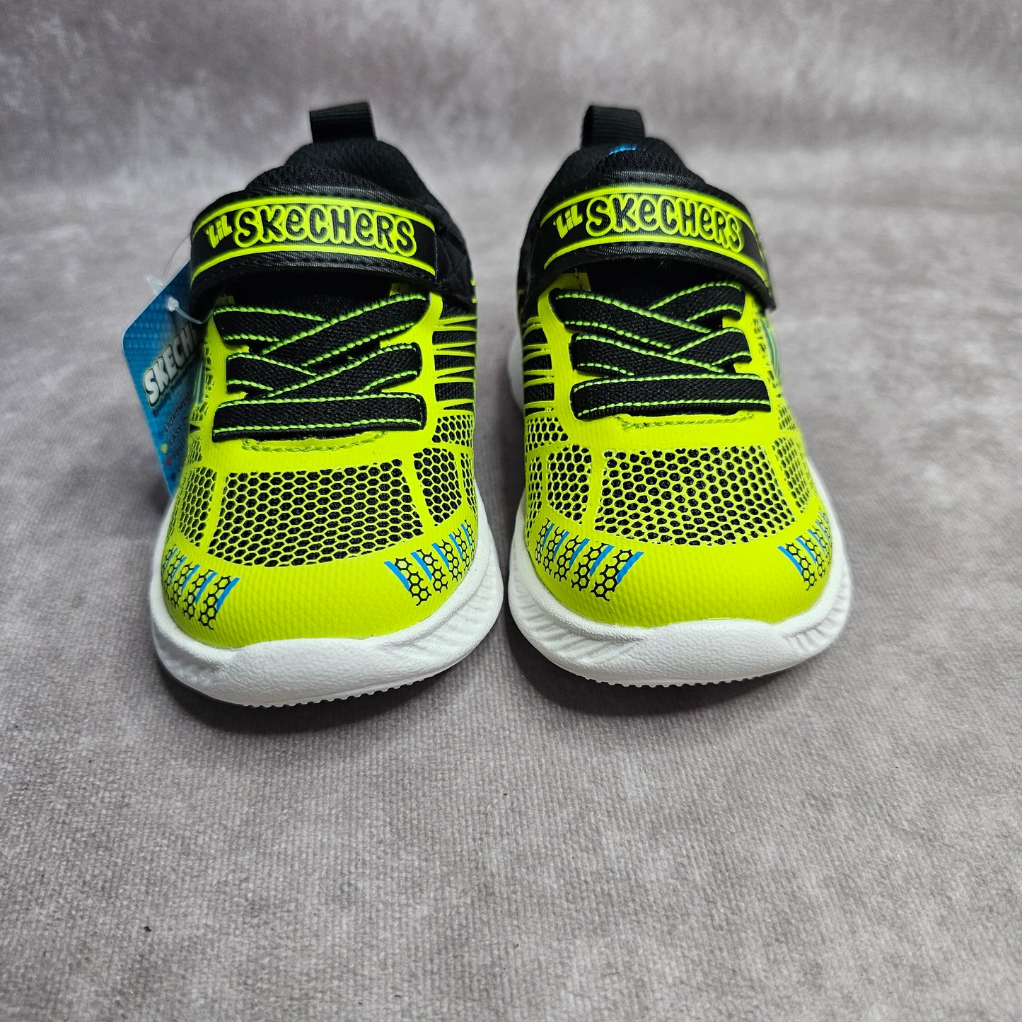 Skechers Boys Comfy Flex 2.0 Tronox Trainers – Black/Lime UK 4