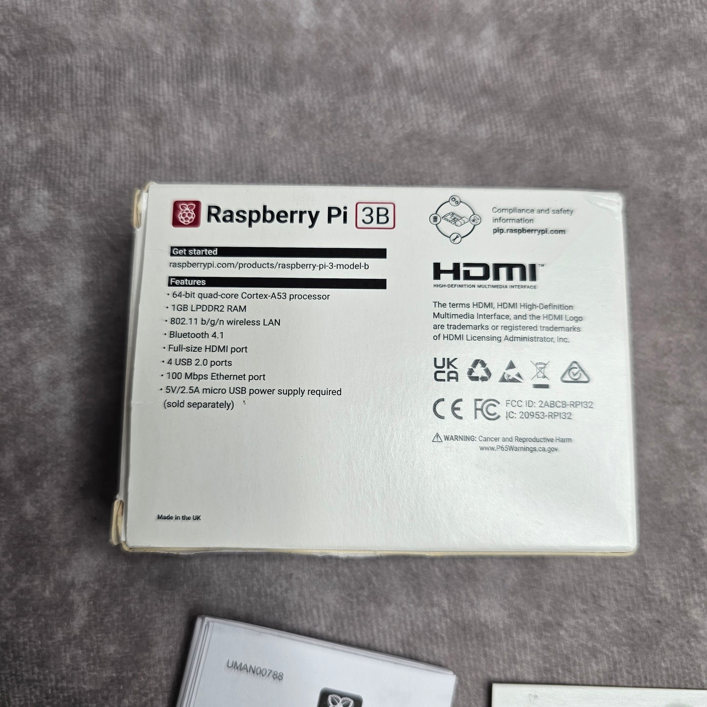 Raspberry Pi Single Board Computer Model 3B
