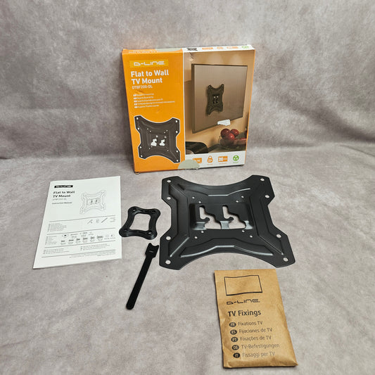 D-Line Flat TV Wall Mount Bracket – Black