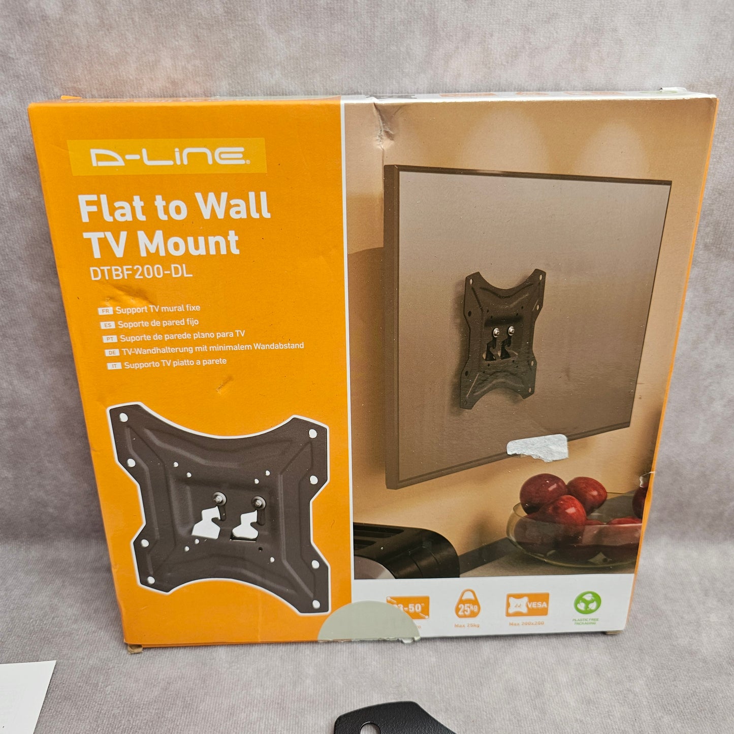 D-Line Flat TV Wall Mount Bracket – Black