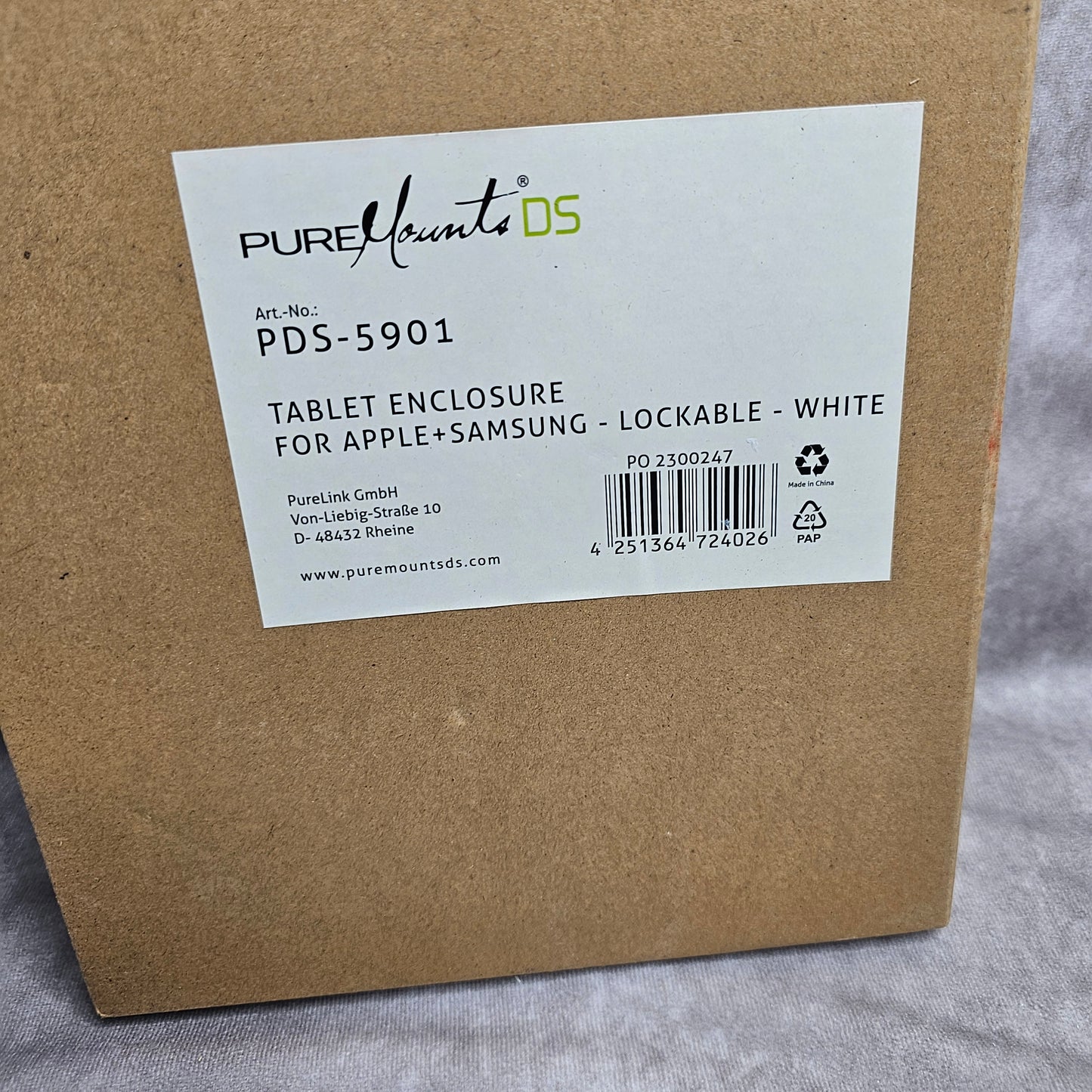 PureMounts Tablet Enclosure PDS-5901 Lockable White