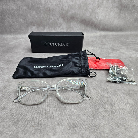 Occi Chiari Reading Glasses Square Frame Clear Crystal +2.50