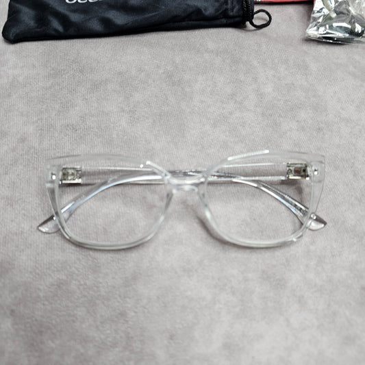 Occi Chiari Reading Glasses Square Frame Clear Crystal +2.50
